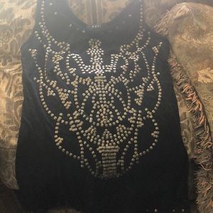 Black studded tank